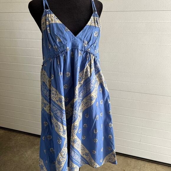 Converse One Star sundress blue floral, spaghetti straps, women's size L - Picture 1 of 11